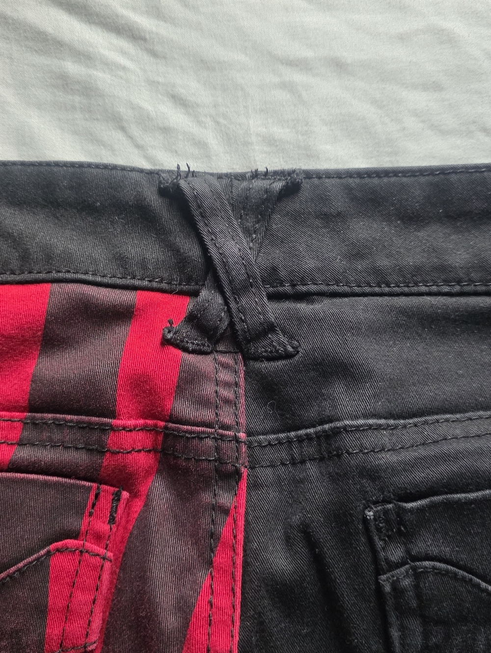 Royal Bones Daang Goodman Skinny Jeans Black Red Y2k - Picture 11 of 11